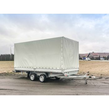 15.434/2 Przyczepa ciężarowa towarowa uniwersalna europaletowa platforma hamowana 8 europalet 4,2 x 2,1 m DMC 2700 kg Nowim