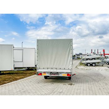 15.434/2 Przyczepa ciężarowa towarowa uniwersalna europaletowa platforma hamowana 8 europalet 4,2 x 2,1 m DMC 2700 kg Nowim