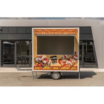 18.25.0590 BETA PLUS Przyczepa gastronomiczna handlowa food truck 1 osiowa lekka 2,5 m długa DMC 750 kg Nowim