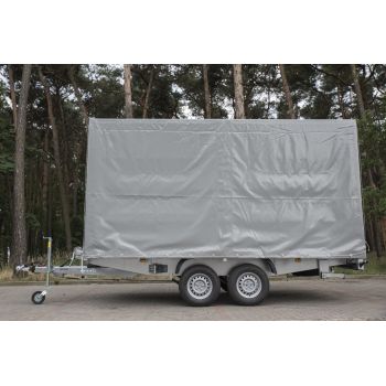 15.434/1 Przyczepa ciężarowa towarowa uniwersalna europaletowa hamowana DMC 2700 kg z plandeką, stabilizatorem jazdy AKS