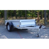 15.435 Przyczepa ciężarowa uniwersalna towarowa alumina 1 osiowa hamowana DMC 1300 kg Nowim