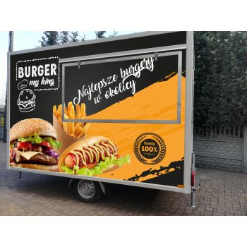 18.25.0591 BETA PLUS Przyczepa gastronomiczna handlowa sprzedażowa Food Truck 1 osiowa niehamowana lekka foodtruck 3,5 m długa DMC 750 kg Nowim