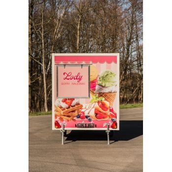 18.25.0598 GAMMA PLUS Przyczepa gastronomiczna handlowa Food Truck budka gastronomiczna foodtruck sprzedażowa 1300 kg 3,5 m długa Nowim