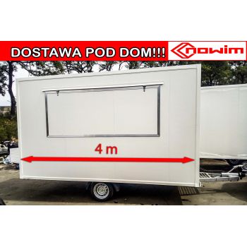 25.18.115/18 GAMMA 4 m pusta 1 okno 1 oś DMC 1300 kg Przyczepa gastronomiczna handlowa Food Truck Nowim