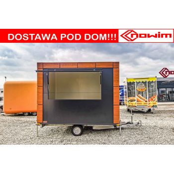18.25.0603 LAMBDA pusta 1 okno 1 oś NH 3 m podpory rurkowe Przyczepa gastronomiczna handlowa Food Truck DMC 750 kg Nowim