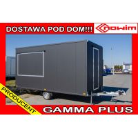 MODEL 25.18.133/3 GAMMA PLUS Przyczepa gastronomiczna handlowa Food Truck 1 osiowa hamowana foodtruck DMC 1300 kg 4,5 m długa Nowim
