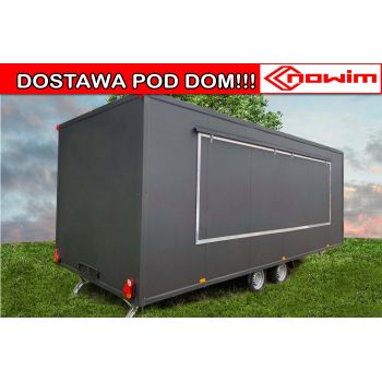 18.25.0648 GAMMA PREMIUM Przyczepa gastronomiczna handlowa sprzedażowa Food Truck DMC 2000 kg 2 osie hamowane foodtruck 6 m długa Nowim