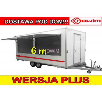 14.18.204 EPSILON PLUS Przyczepa gastronomiczna całoroczna 1 okno handlowa całoroczna Food Truck 6 m 2 osie DMC 2000 kg Nowim