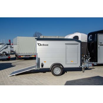 26.17.0523 Przyczepa furgon (C255 ALU) Przyczepka uniwersalna ciężarowa (2,75x1,25x1,57-1H-DMC 1300 kg) Producent przyczep do przewozu motorów Nowim