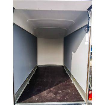 17.171 Przyczepa towarowa bagażowa furgon kontener C 300 sklejkowy bez drzwi bocznych DMC 750 kg Nowim